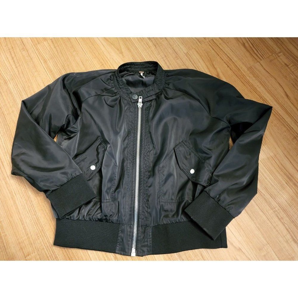 Free People Black Bomber Jacket